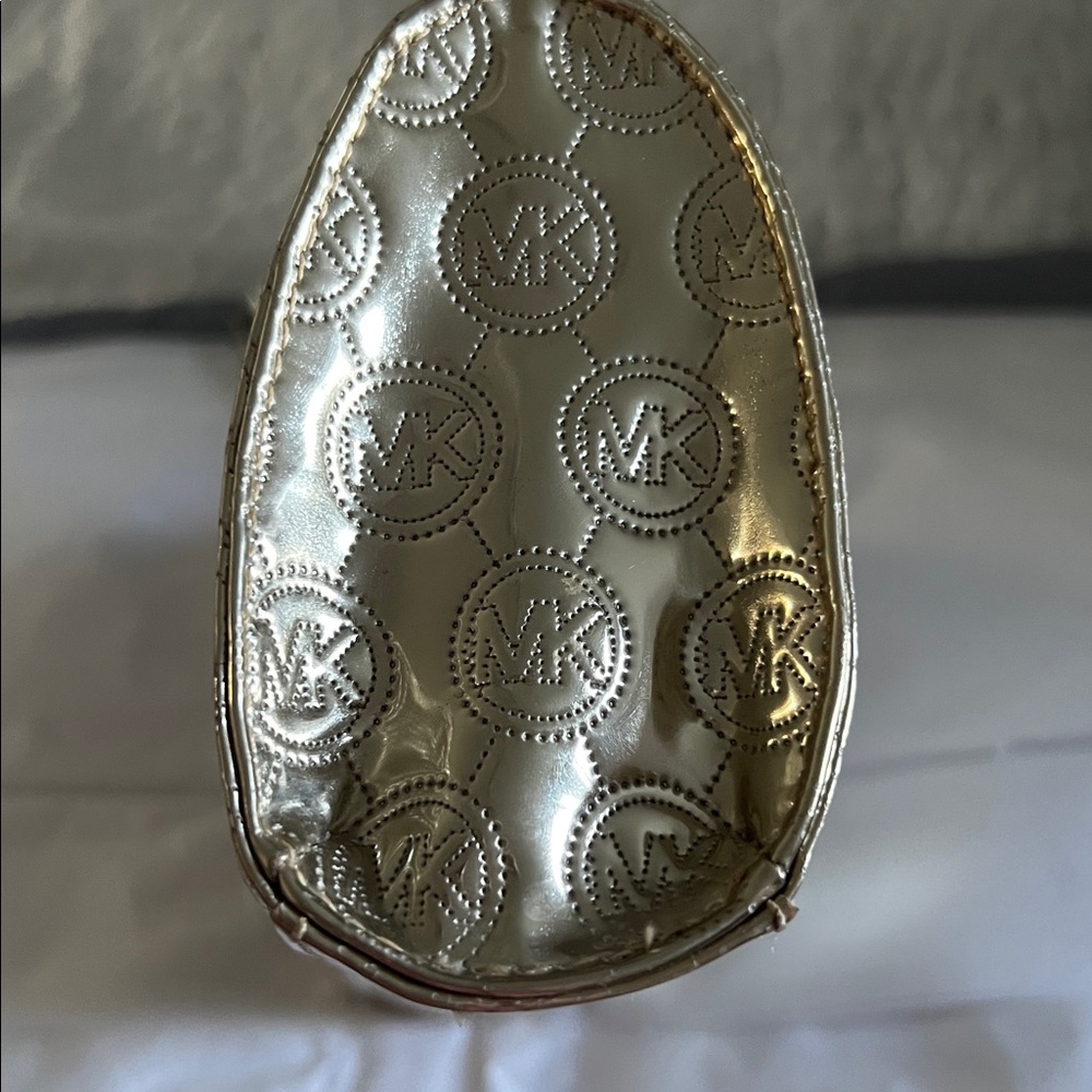 Michael by Michael Kors Gold Embossed Logo Clutch/Cosmetic Bag - Picture 7 of 10